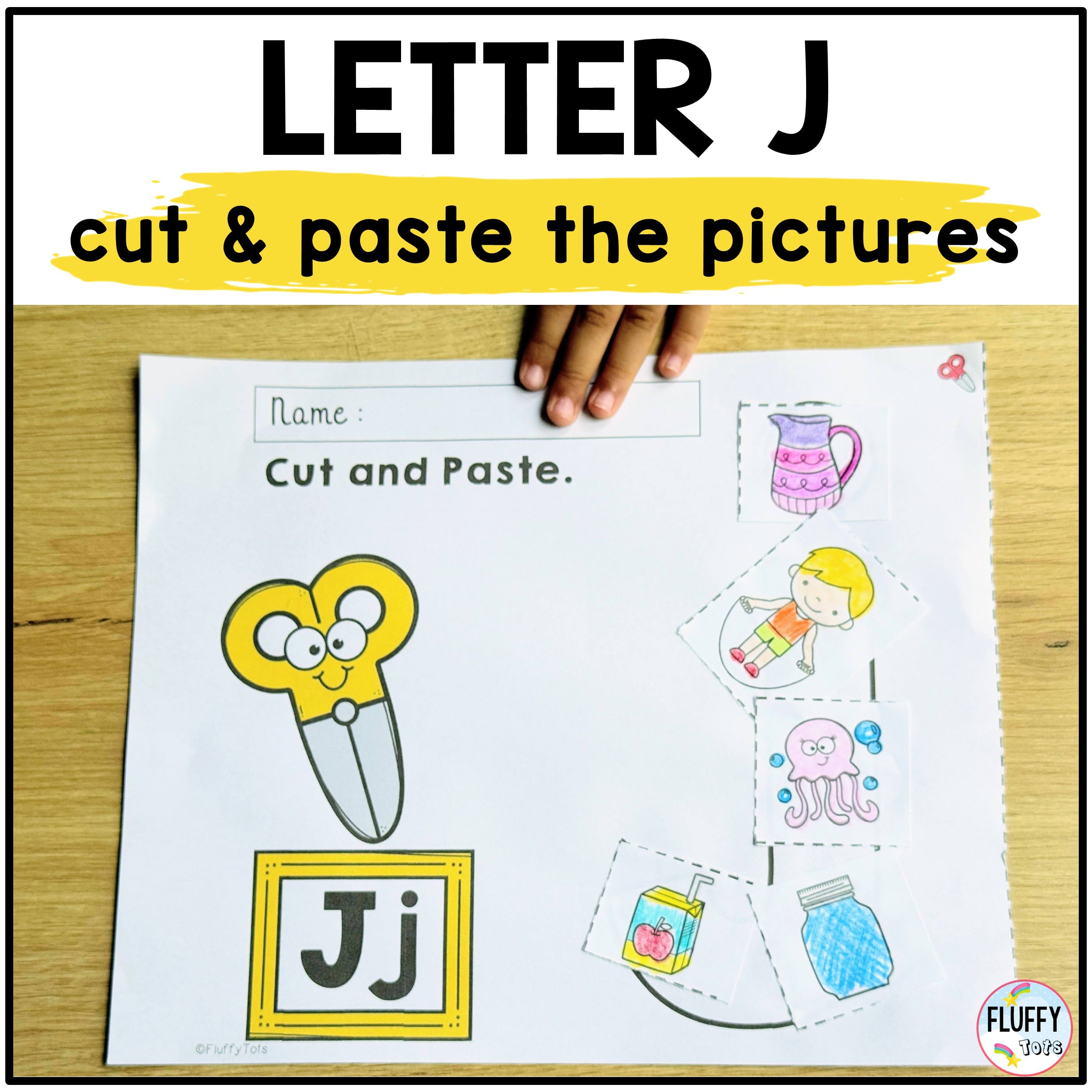 Fun Letter J Cut and Paste Worksheets Activities 2
