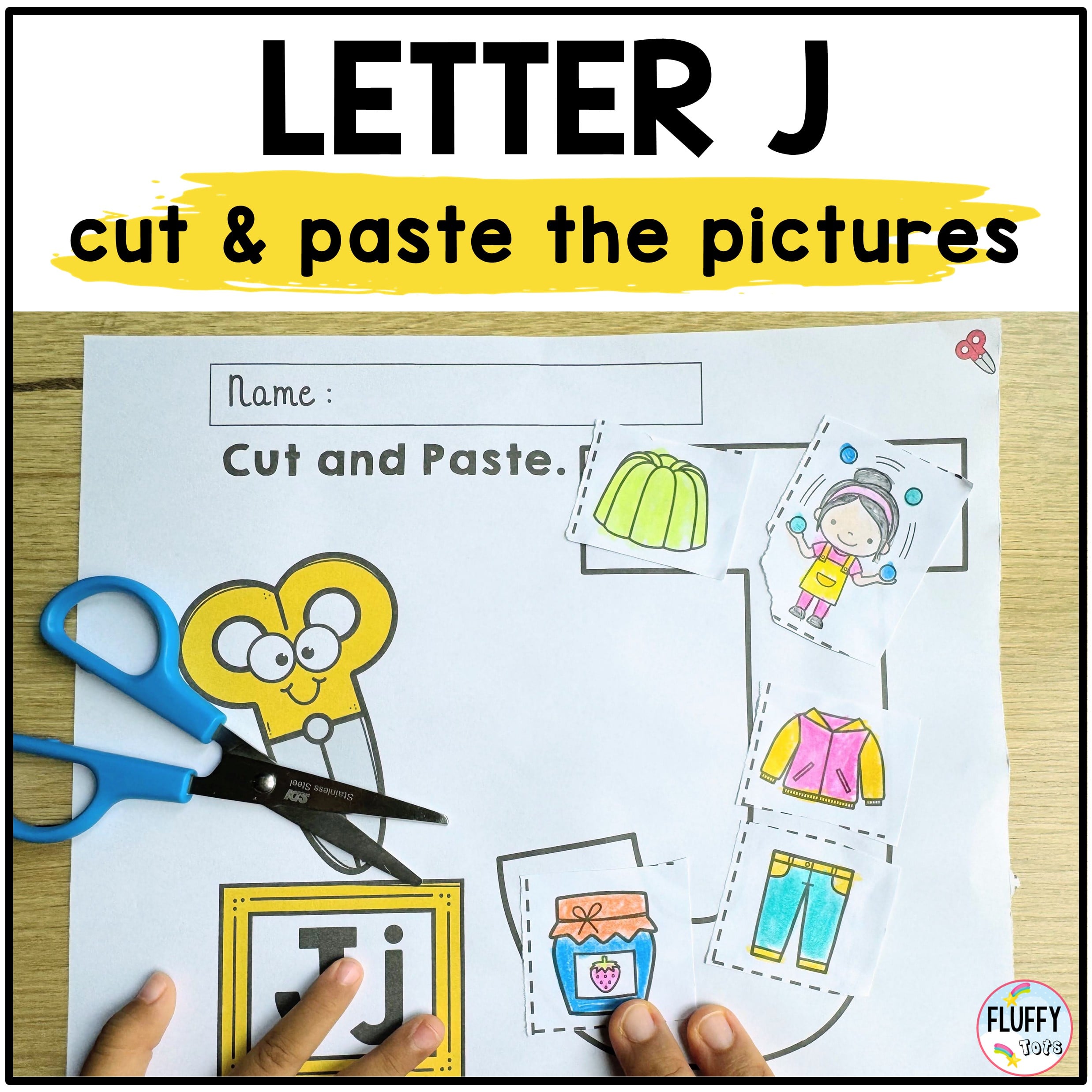 Fun Letter J Cut and Paste Worksheets Activities 1