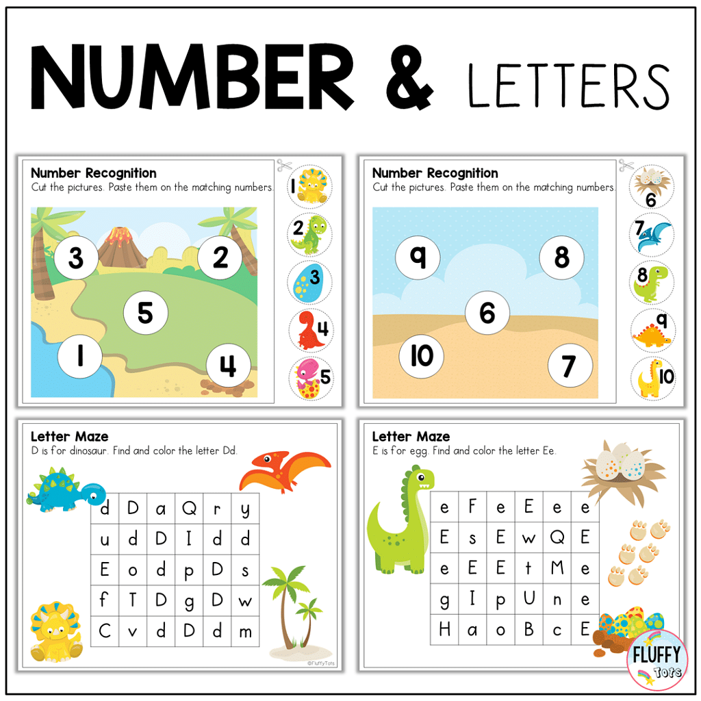 Dinosaur Printables for Preschool and Kindergarten: 60+ Fun Pages 4 Dinosaur printables