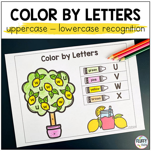 25 Pages Fun Summer Color by Code 5 color by letters