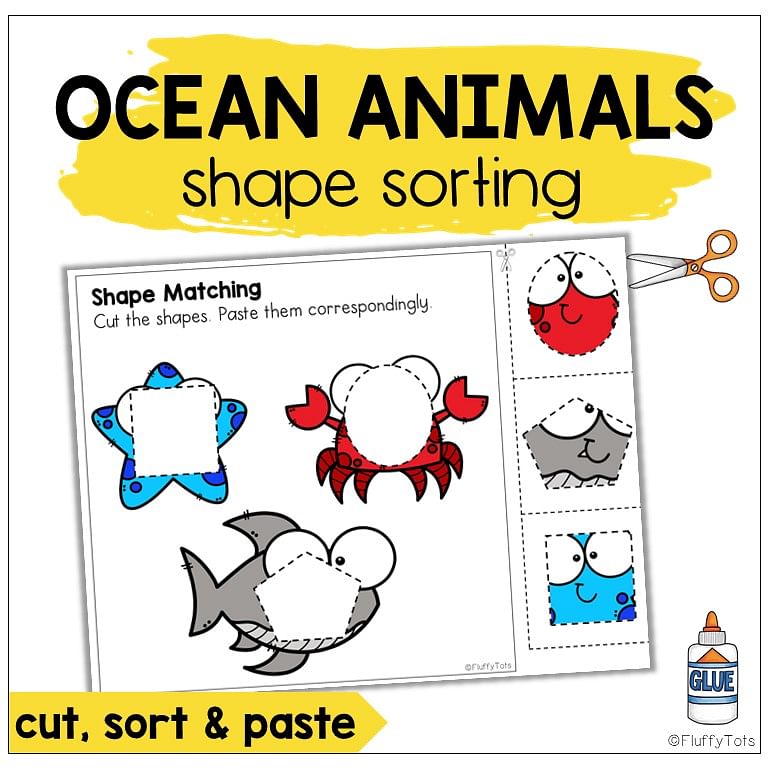 Fun Ocean Animals Shape Sorting 2 ocean animals shape sorting