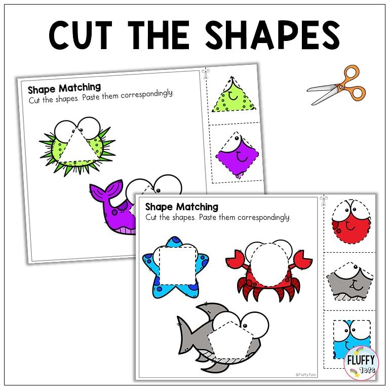 Fun Ocean Animals Shape Sorting 3 ocean animals preschool