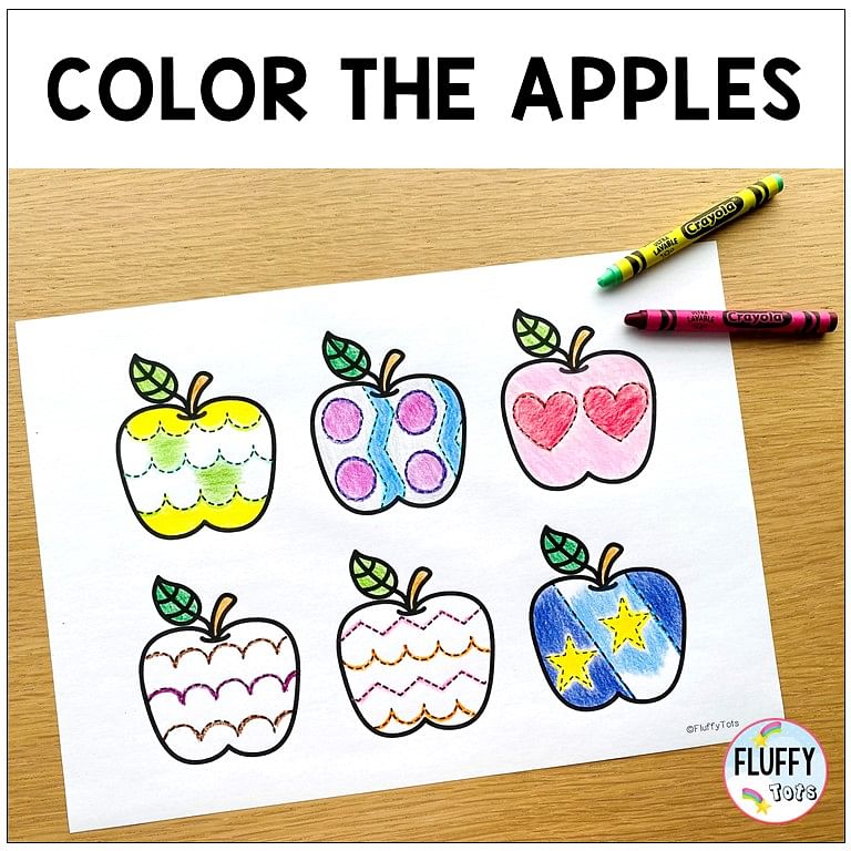 Easy Trace and Cut Preschool Activities 2 apple preschool activities,