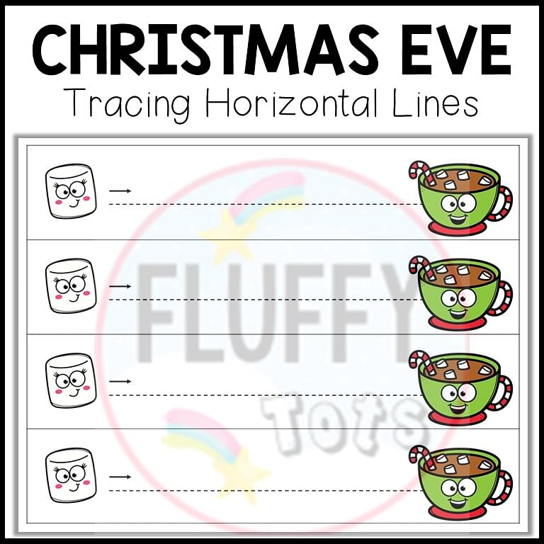 50+ Pages of Fun Christmas Tracing Horizontal Lines Prewriting Worksheets 11 Christmas Tracing Horizontal Lines, Christmas tracing worksheets