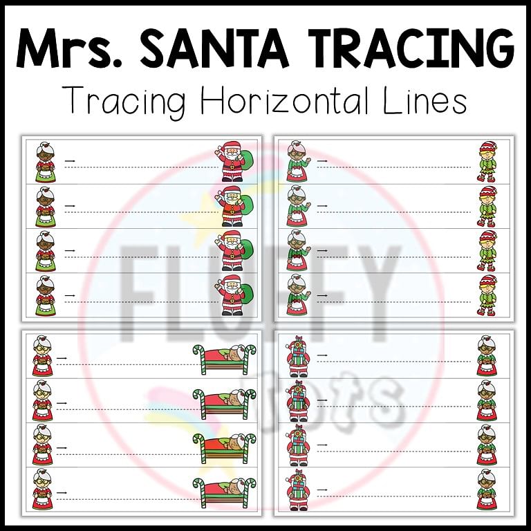 50+ Pages of Fun Christmas Tracing Horizontal Lines Prewriting Worksheets 6 Christmas Tracing Horizontal Lines, Christmas tracing worksheets