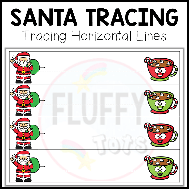50+ Pages of Fun Christmas Tracing Horizontal Lines Prewriting Worksheets 5 Christmas Tracing Horizontal Lines, Christmas tracing worksheets