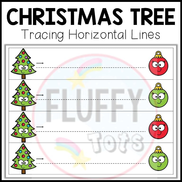 50+ Pages of Fun Christmas Tracing Horizontal Lines Prewriting Worksheets 9 Christmas Tracing Horizontal Lines, Christmas tracing worksheets