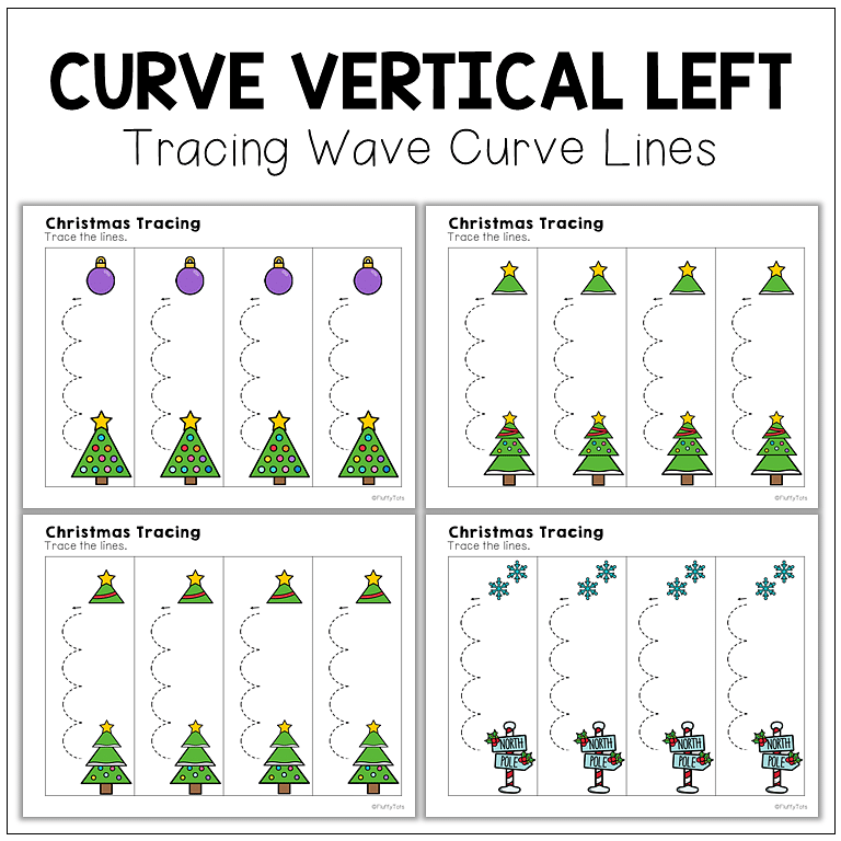 50+ Pages of Fun Christmas Tracing Horizontal Lines Prewriting Worksheets 7 40+ Fun Pages of Christmas Wave Curve Lines Tracing Pre-writing Worksheets 4