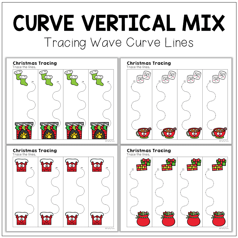 50+ Pages of Fun Christmas Tracing Horizontal Lines Prewriting Worksheets 8 40+ Fun Pages of Christmas Wave Curve Lines Tracing Pre-writing Worksheets 5