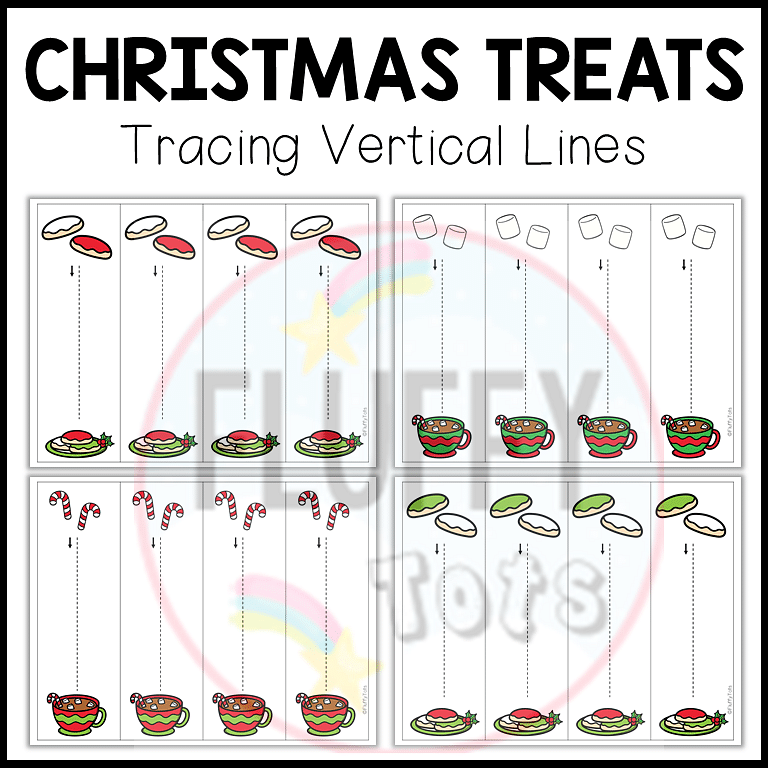 50+ Pages of Fun Christmas Tracing Horizontal Lines Prewriting Worksheets 4 50+ Pages of Fun Christmas Pre-Writing Tracing Vertical Lines 4