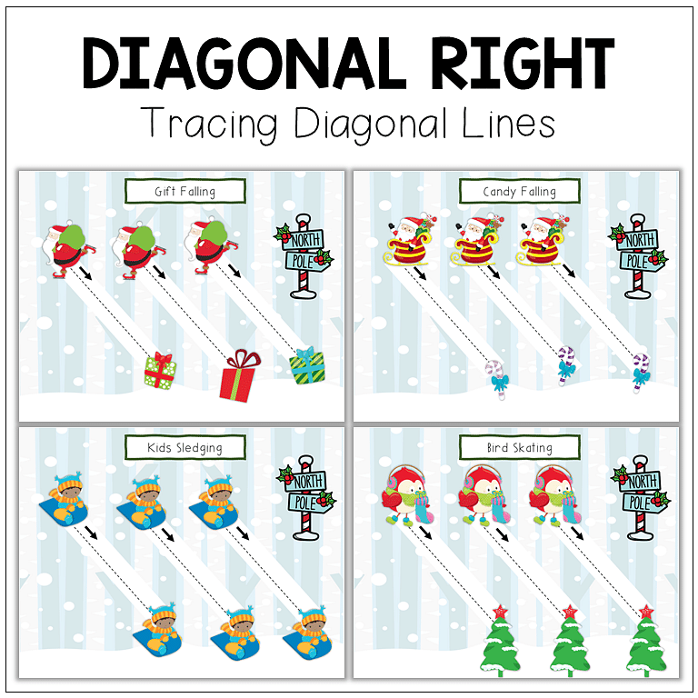 50+ Pages of Fun Christmas Tracing Horizontal Lines Prewriting Worksheets 4 Christmas Pre-Writing Tracing Printables : FREE 5 Pages of Diagonal and Zigzag Lines Tracing 6
