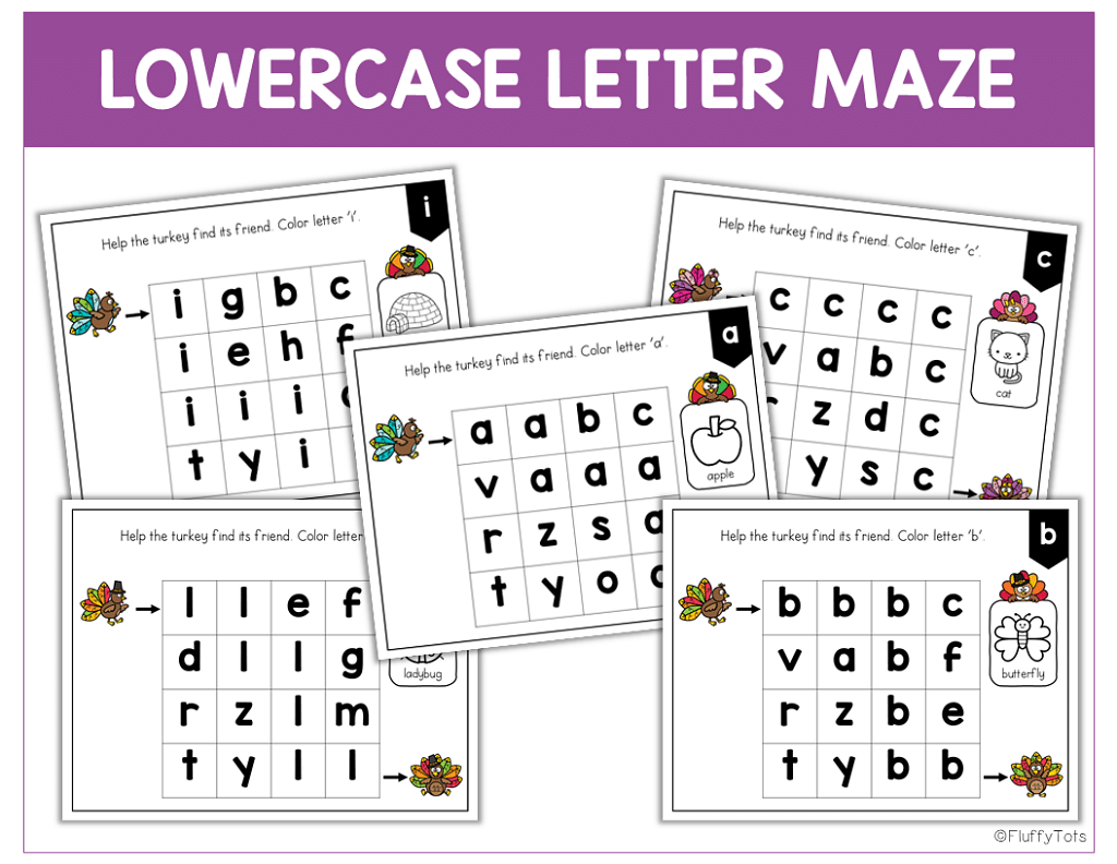 70+ Pages of Easy Thanksgiving Letter Maze 3 thanksgiving letter maze, thanksgiving letter activities, thanksgiving preschool literacy