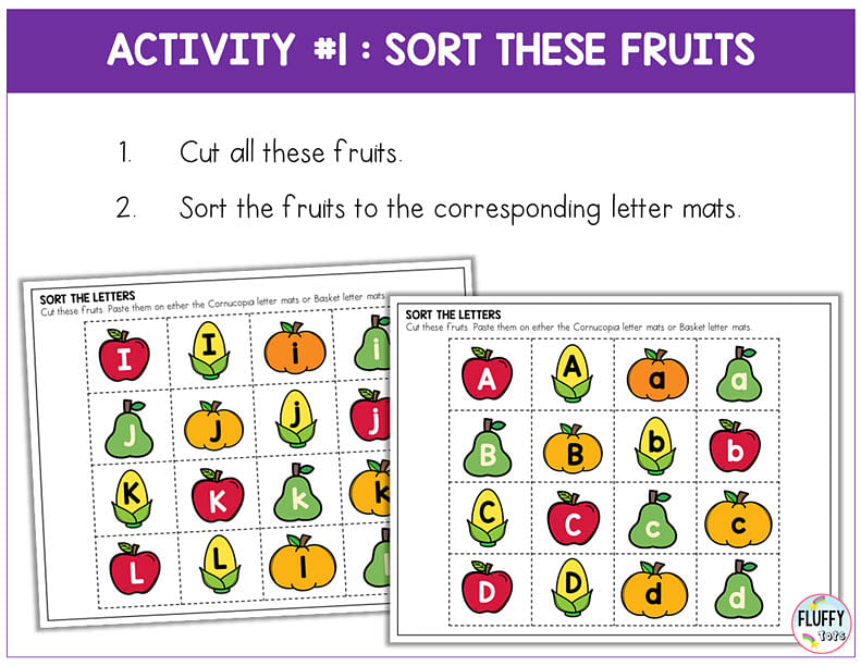 Easy Thanksgiving Letter Sorting Cut-and-Paste Letter Recognition Activity 3 Easy Thanksgiving Letter Sorting Cut-and-Paste Letter Recognition Activity 2