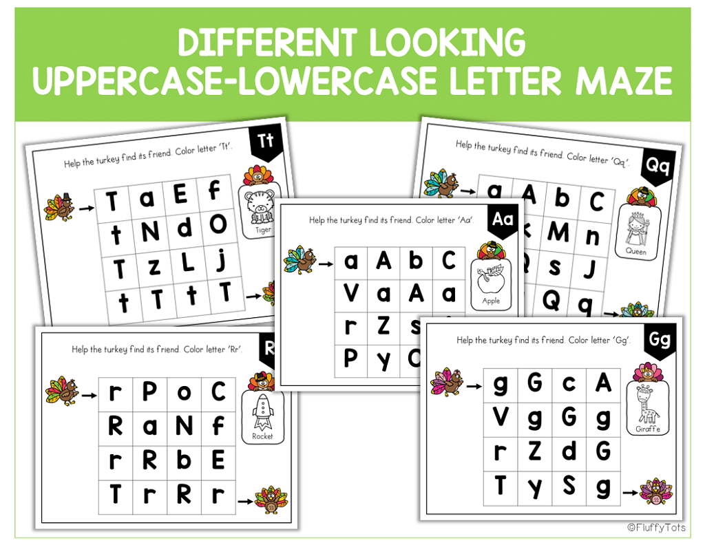 70+ Pages of Easy Thanksgiving Letter Maze 6 thanksgiving letter maze, thanksgiving letter activities, thanksgiving preschool literacy