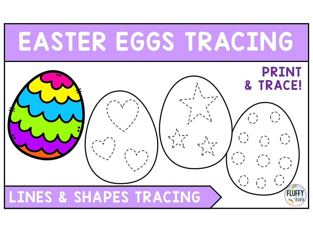 60+ Crazy Fun Easter Egg Printable Tracing Pages 1