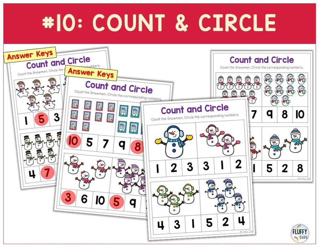 100+ Fun Pages of Snowman Math Preschool Worksheets with Answer Keys 12 100+ Fun Pages of Snowman Math Preschool Worksheets with Answer Keys 8