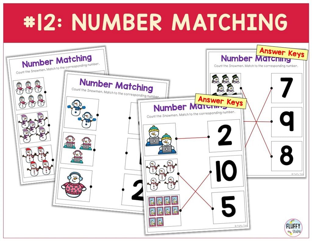 100+ Fun Pages of Snowman Math Preschool Worksheets with Answer Keys 14 100+ Fun Pages of Snowman Math Preschool Worksheets with Answer Keys 10