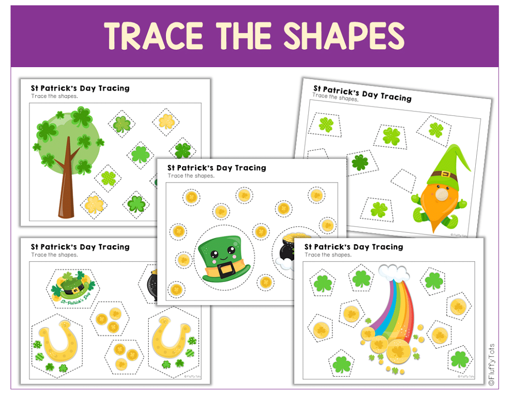70+ Pages of Fun St Patrick's Day Tracing Printables 5 St Patrick's Day tracing shapes for preschool and toddlers