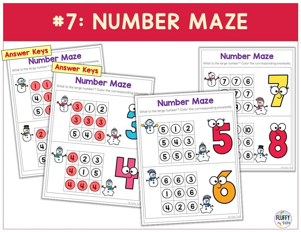 100+ Fun Pages of Snowman Math Preschool Worksheets with Answer Keys 9 100+ Fun Pages of Snowman Math Preschool Worksheets with Answer Keys 6