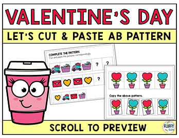 50+ Pages Fun Valentine's Day AB Pattern Worksheet 2 AB pattern worksheet