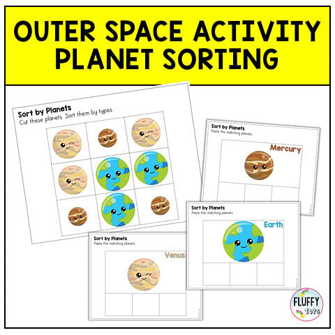 Space Worksheets Preschool: FREE 3 Planet Sorts Printables 2 Space Worksheets Preschool