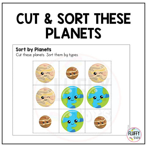 Space Worksheets Preschool: FREE 3 Planet Sorts Printables 3 space theme preschool worksheets