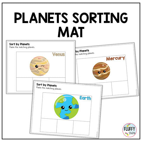 Space Worksheets Preschool: FREE 3 Planet Sorts Printables 4 planet preschool worksheets, planet sorts