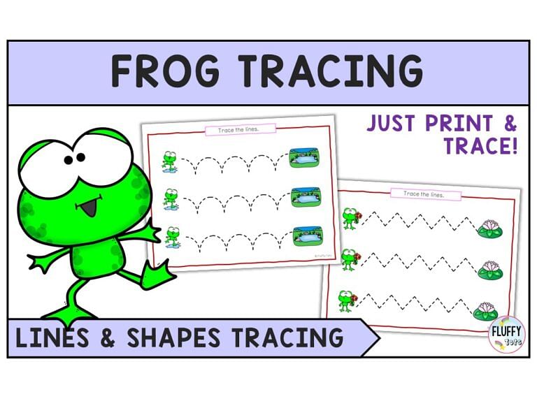 Exciting Frog Tracing Line Worksheets for Toddler and Preschool Kids