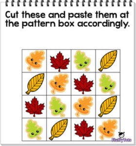 Exciting Fall Leaves Pattern Printables : FREE 2 ABAB Pattern - FluffyTots