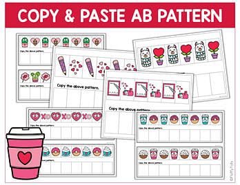 50+ Pages Fun Valentine's Day AB Pattern Worksheet 5 preschool pattern worksheets