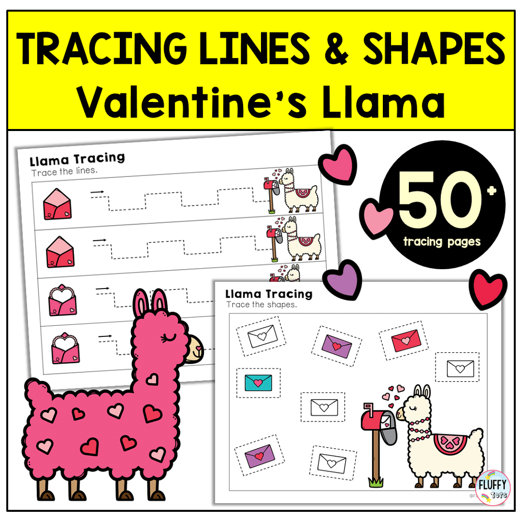 50+ Pages of Fun Valentine's Tracing Printables with Llama 2 Valentine's Tracing