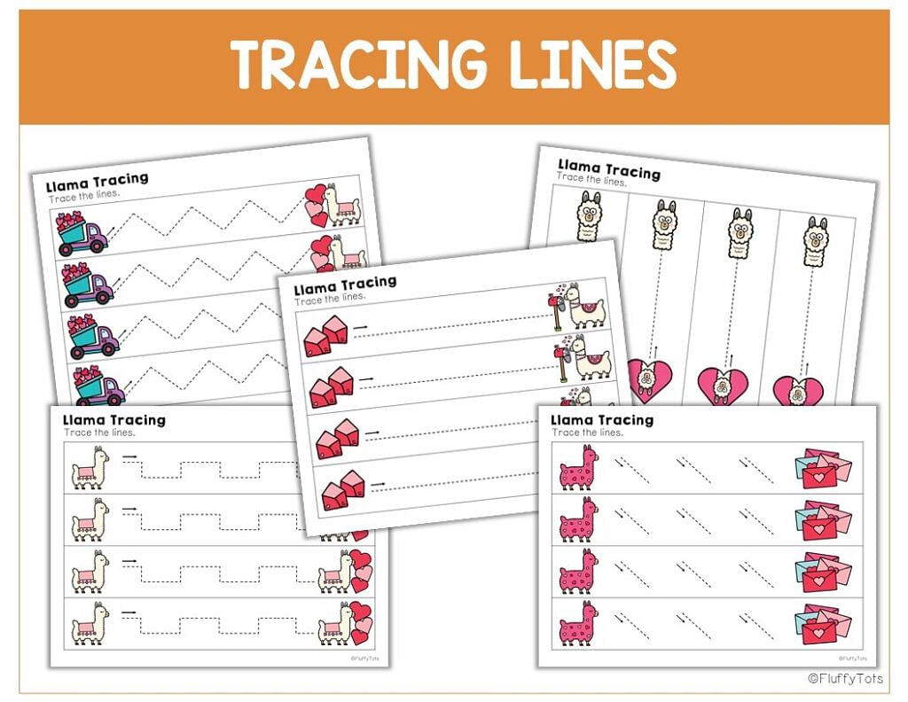 50+ Pages of Fun Valentine's Tracing Printables with Llama 3 valentine's tracing with Llama