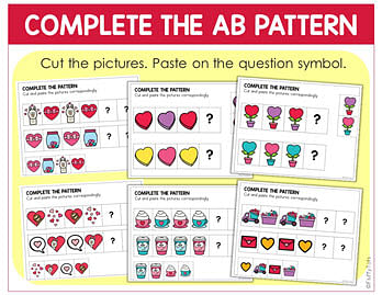 50+ Pages Fun Valentine's Day AB Pattern Worksheet 6 complete the pattern worksheets