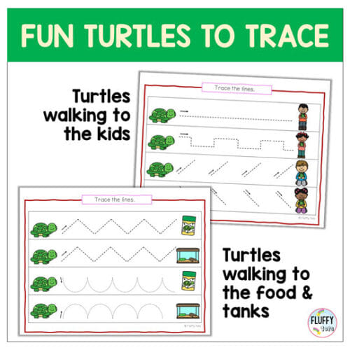 Ready to Use Turtle Tracing Pages for Preschool: FREE 10 Tracing Lines ...