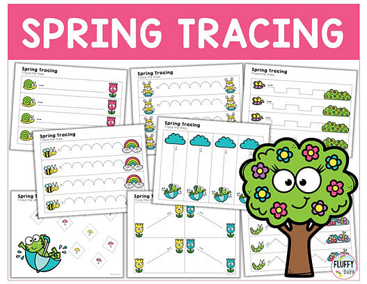 60+ Pages Fun Spring Tracing Worksheets 2 spring tracing worksheets