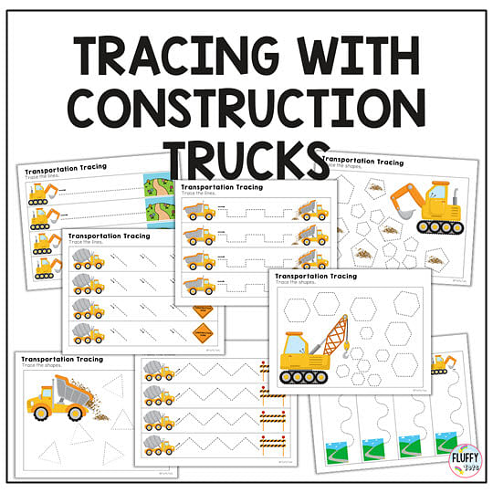 50+ Pages Exciting Transportation Tracing Lines Worksheets 4 transportation worksheets construction truck vehicles tracing lines