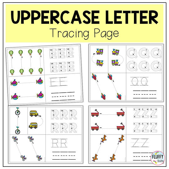 50+ Pages Fun Transportation Theme Letter Tracing Worksheets 5 letter tracing worksheets