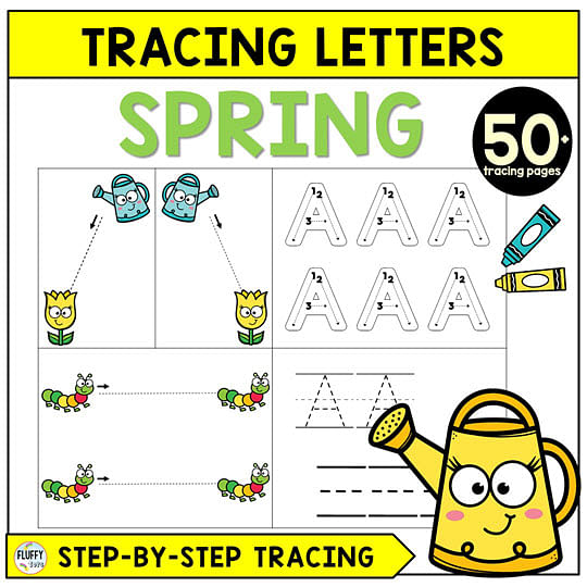 50+ Pages Fun Transportation Theme Letter Tracing Worksheets 2 Spring Letter Tracing Worksheets