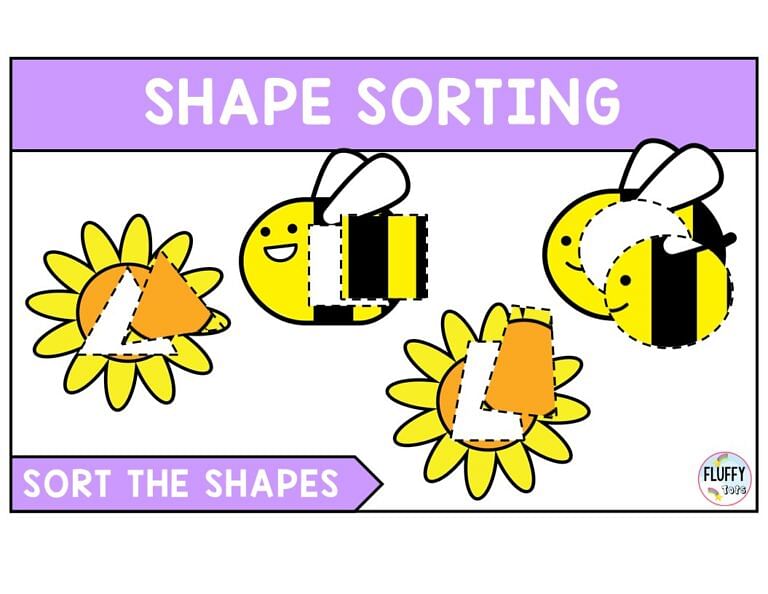 Fun Spring Shape Sorting Printable