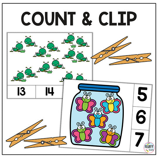 Exciting 200+ Bugs Count and Clip Cards 2 bugs counting worksheets preschool