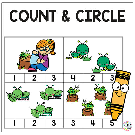 Exciting 200+ Bugs Count and Clip Cards 3 bugs preschool worksheets counting