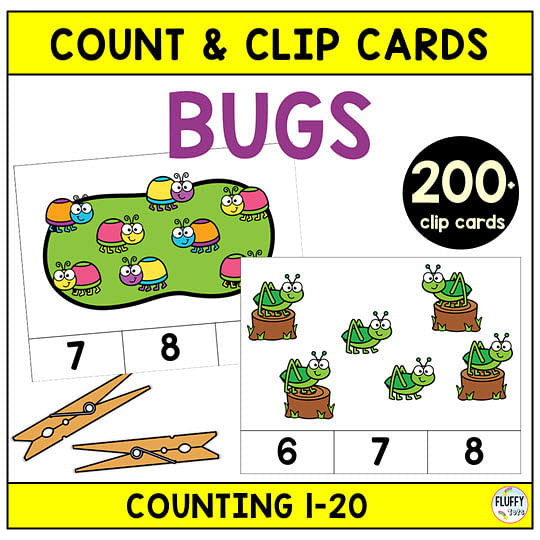 Exciting 200+ Bugs Count and Clip Cards 1 bugs count and clip cards