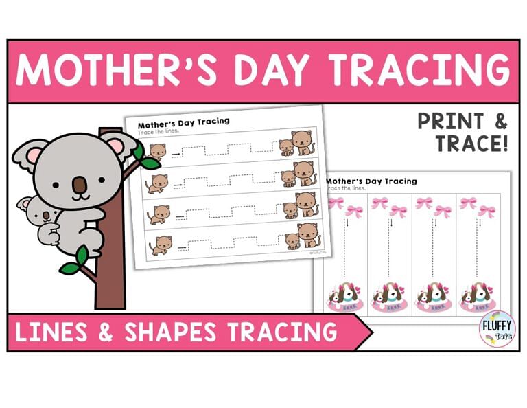 Fun 3 Pages Mother’s Day Tracing Pages Worksheets