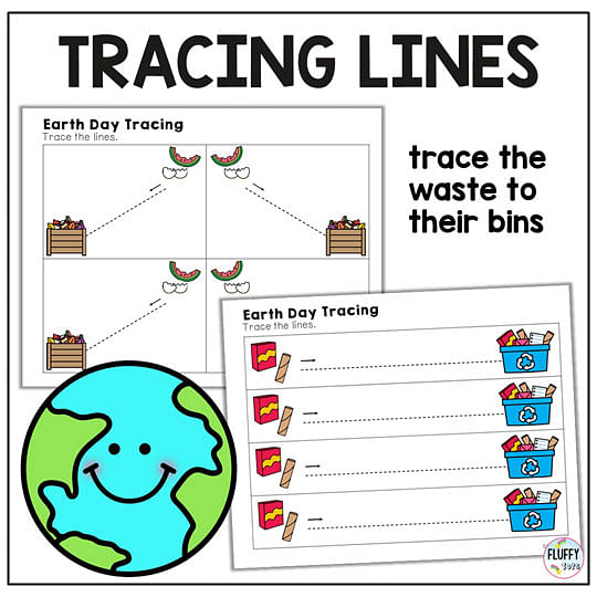 3 Exciting Earth Day Tracing Worksheets for Preschool and Kindergarten Kids 2 Earth Day Tracing Worksheets