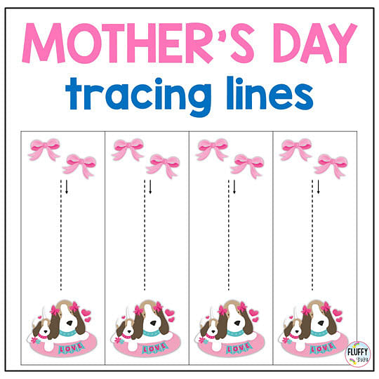 Fun 3 Pages Mother's Day Tracing Pages Worksheets 3 mother's day preschool fine motor skills