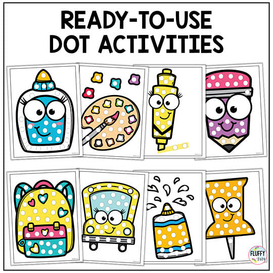 Just Print 60+ Pages Back to School Dot Printables Easy Activities 1 Back to School Dot Printables