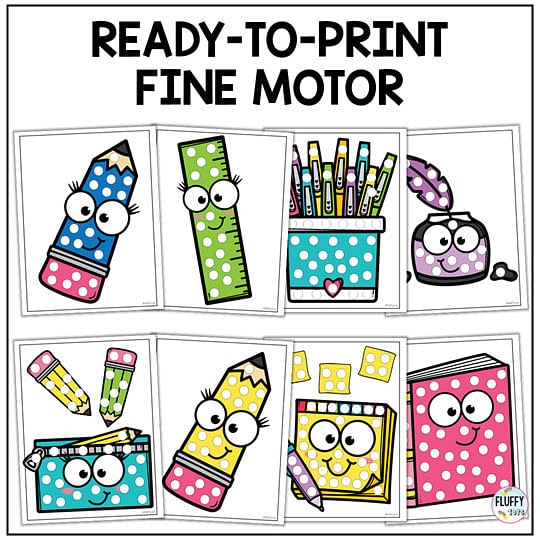 Just Print 60+ Pages Back to School Dot Printables Easy Activities 2 Back to School Dot Marker Printables