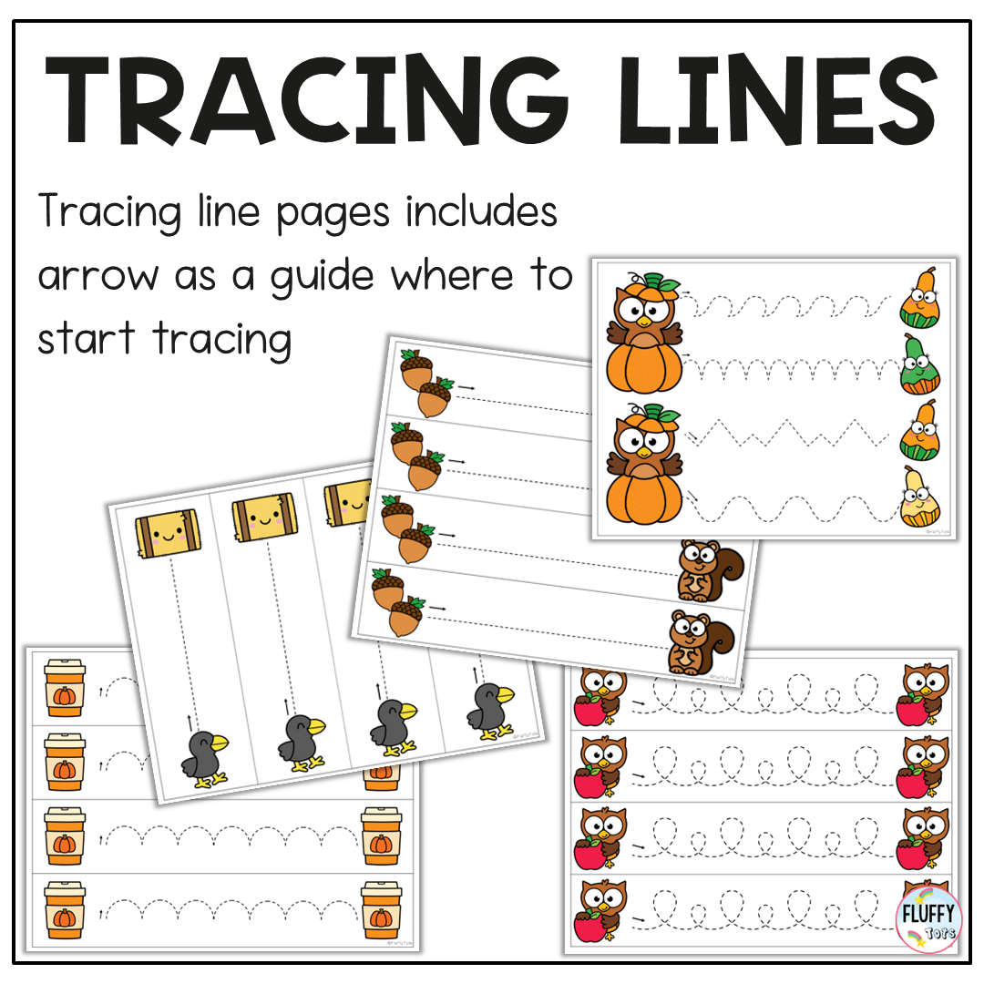 60+ Page of Easy to Use Fall Tracing Worksheets for Preschool and Toddler 10