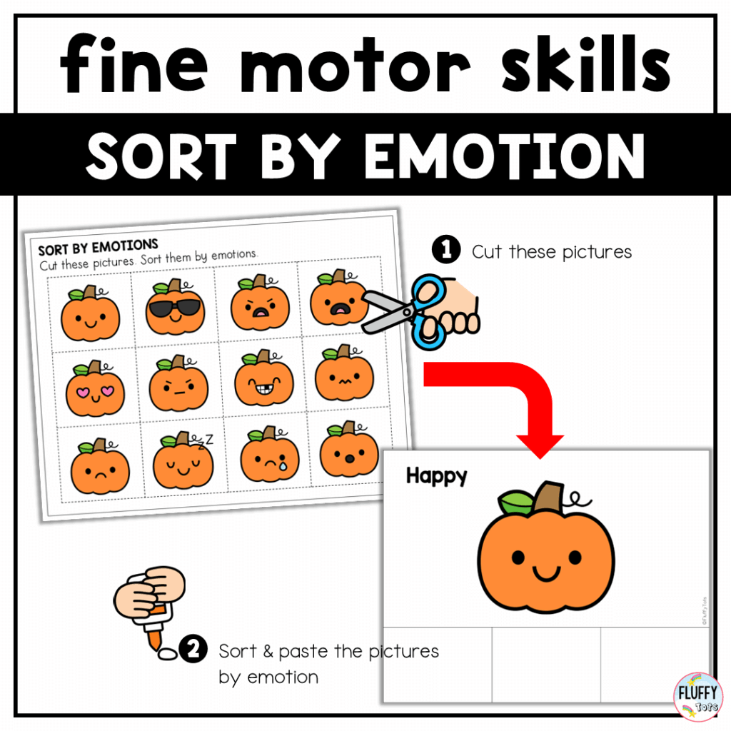 pumpkin fine motor worksheets cut and paste