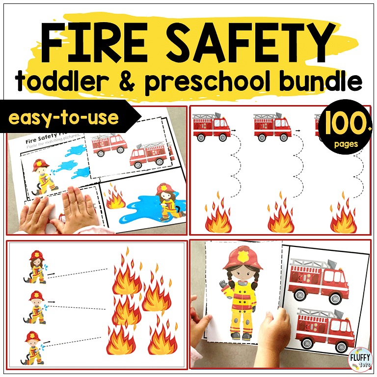Firefighter Printable with 4 FREE Shadow Matching 1